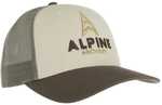 Adjustable fit, low trucker style cap featuring embroidered Alpine logo.