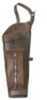 Top Grain Brown Leather Back Quiver featuring Two Arrow dividers, Zipper Pocket With Knife And File Holder, And Waist straps (Mfg.3350)