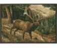 Rug features a Bull Elk roamIng Through a Draw In High Mountain Country. 100% Nylon Construction With Scotchgard Protection And Non-Skid Foam Backing.