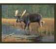 Rug features a Bull Moose roaming Through Marsh. 100% Nylon Construction With Scotchgard Protection And Non-Skid Foam Backing. Serged On All 4 Sides And Ideal For Hanging Wall Art Or Floor. Approx 3' ...