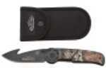 Features Realtree AP HD Camo Handle On a uniquely Designed Folding Guthook Knife, 3 3/4" Blade Is 420 High Carbon Stainless Steel With Black Oxide Finish, Includes Heavy-Duty Nylon Belt-Loop Sheath, l...