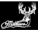Decal With a Large Whitetail Buck And The MaThews Logo. It Measures 7" X 5".