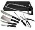 Game processIng Kit That Includes a 8 In. Butcher Knife, 6 1/2 In. Cleaver, 5 3/4 In. bonIng Or Fillet Knife, 4 1/4 In. Skinning Knife All Of Which Have Stainless Steel blades And riveted Handles. Als...