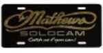 'Mathews Solocam--Catch Us If You Can' License Plate, Gold On Black.