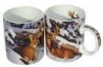 16Oz Porcelain Full Wrap-Around Design With Inside Accent And Artwork On Handles.