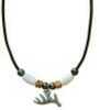 20" Pendant Necklace With White Bone And Brown Horn Accent beads.
