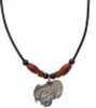 20" Pendant Necklace With Brown Horn And Black Nickel Accent beads.