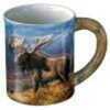 The raised, nature-themed images and sculpted handles make these stoneware mugs cherished collectibles. Features moose image by Rosemary Millette. Microwave and dishwasher safe.