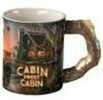 The raised, nature-themed images and sculpted handles make these stoneware mugs cherished collectibles. Features cabin image by Terry Redlin. Microwave and dishwasher safe.