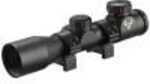 Optical 4x32 scope with an illuminated crosshair that can be made red or green. Rheostat allows for brightness adjustment. Includes scope rings.