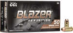 CCI Blazer Brass Pistol Ammo 40 S&W 165 gr. FMJ Flat Nose 50 rd. Model: 5210