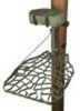 Cast aluminum hang-on treestand features cast aluminum i-beam construction, extra large platform, fast strap steel buttons and a 3 layer compression foam seat.