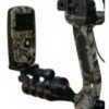 Universal camera mount for compound bows. Mounts between the stabilizer and the riser. Folds parallel to the bow for easy storage and features a quick mount camera clamp. Weight: 6 oz.