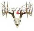 White die cut decal featuring Bowtech logo and a euro buck skull. Measures 10â€ x 8â€.