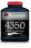 Link to Accurate No. 4350 Smokeless Powder (1 Lb) by WESTERN & ACCURATE POWDERAccurate 4350 is a short cut and single-base and extruded rifle powder in the extremely popular 4350 burn range. A highly versatile powder and 4350 can be used in a wide range of cartridges from the popular 243 Win to the 338 Win Mag with excellent results. Accurate 4350Â® is an exceptional choice for the 6mm Rem and 270 Win and 280 Rem and 300 WSM. This short cut extruded powder meters accurately and resulting in excellent sh