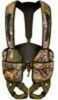 Individual, padded hexagons provide comfort and maximum flexibility in or out of the stand. Trim design gives a snug fit woithout compromising movement. 1.25" upper-body webbing, shock absorbing tethe...