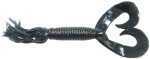 4" DOUBLE TAIL HULA GRUB BLACK W/ LARGE BLUE FLAKE 10PK