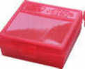MTM Ammo Box 100 Round Flip-Top 38 - 357 Clear Red P-100-3-29