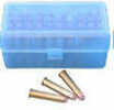 50 Round Large Caliber Ammo Case - Clear Blue223/243/25 WSSM, 460/500 S&W Mag, 475/500 Linebaugh, 50-70 DGWMechanical hinges - Snap-Lok Latching System