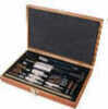 Outers 28-Piece Universal Wood Gun Cleaning Box Classic Aged Oak Finished - 8 Brushes 5 mops jags 3 Solid bras