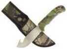 Camouflage Gut Hook Skinning Knife. Made With 440A Stainless Steel. Has a Non-Slip RhinoHide™ Molded Rubber Handle. Comes With a 1000D Nylon Camouflage Sheath. Comes Boxed. Blade Length Is 4-1/4”. Ove...
