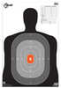 Allen EZ AIM B27 Pro Silhouette Paper Target 23x35" 50 Pack Black Gray and Orange