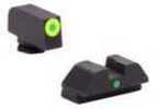 AmeriGlo I-Dot Sight Fits Glock 42 and 43 Green Tritium Lime LumiLime Outline Front with Rear GL-305