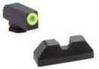 AmeriGlo GL352 UC Set 3 Dot Tritium Green W/LimeLumi Outline Front Black Serrated U-Notch Rear Frame For Glock 42