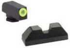 AmeriGlo GL354 UC Set 3 Dot Tritium Green W/LimeLumi Outline Front Black Serrated U-Notch Rear Frame For Glock 17