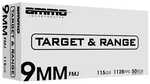 Ammo Inc Target & Range 9MM 115 Grain Full Metal Jacket Bullet 50 Round Box 9115FMJ-TR50