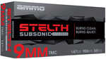 Ammo Inc Stealth Subsonic 9MM 147 Grain Total Metal Coating Bullet 50 Round Box 9147TMC-STL