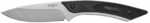 Camillius Western Coil Fixed Blade Knife Plain Edge Black Rubber Handle Satin Finish Silver Blade Drop Point 3.25" Blade