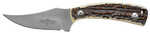 Camillius Western Crosstrail Fixed Blade Knife Plain Edge Faux Stag Handle Satin Finish Silver Blade 3.25" Blade Length 