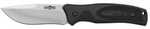 Camillius Western Black River Fixed Blade Knife Plain Edge Black Rubber Handle Satin Finish Silver Blade 4.75" Blade Len