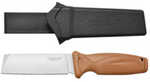 Camillius Swedge Fixed Blade Knife Plain Edge Tan ABS Handle Satin Finish Silver Chisel Point 4.3" Blade Length 8.5" Ove