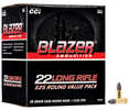 Model: Blazer Caliber: 22 LR Grains: 38Gr Type: Lead Round Nose Units Per Box: 525 Manufacturer: Blazer Ammunition Model: Blazer Mfg Number: 10022