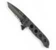 Columbia River Knife & Tool M16 Folding AUS 8/Black Titanium Nitride Combo Tanto Point/Seat Belt Cutter Dual Thumb