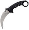 Cold Steel Tiger Fixed Blade Knife Silver Plain Edge Karambit 4.75" Stonewashed Finish AUS8A Stainless Black