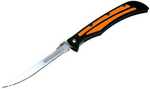 Havalon Baracuta Edge Folding Knife Liner Lock 5" Stainless Steel Blade Black Polymer Handle with Orange Rubber Grip Ins