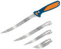 Havalon Talon Fish Interchangeable Fixed Blades 7" Fillet 5" 3.5" Semi-Serrated Blue Handle with Orange Rubber