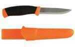 Morakniv Companion Serrated Fixed Blade Knife Stainless Steel Orange and Black Rubber Handle Sheat