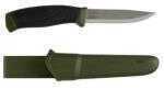 Morakniv Companion Fixed Blade Knife Stainless Steel Military Green and Black Rubber Handle Sheath