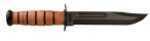 KABAR KA-BAR USMC 7" Fixed Blade Knife Clip Point Plain Edge 1095 Cro-Van/Black Brown Leather Sheath 1217