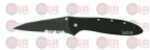 Kershaw Leek 3" Assisted Folding Knife Clip Point Combo Edge 14C28N/Satin Black DLC 410 Stainless Thumb Stud/Pocket