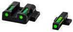 Hi-Viz LiteWave H3 Tritium/Litepipe Night Sights Fits S&W Shield Front Green and Rear MPSN321