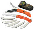 Outdoor Edge Razor Pro Folding Knife and Saw Combo Plain 3.5" Blades 420J2 Stainless Steel Orange Handle Includes (