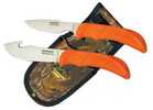 Outdoor Edge Wild Pair Fixed Blade Knife Set Plain 420J2 Stainless Steel Orange Handle Includes (1) Caper