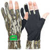 Primos Stretch Fingerless Gloves Mossy Oak Bottomland Camo PS6681
