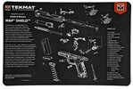 TekMat TEKR17SWMPSHIELD Black/Gray Rubber 17" Long 11" X 17" S&W M&P Shield Parts Diagram Illustration