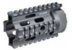 Leapers Inc. - UTG Quad Rail System 4" Free Floating for AR15 Pistol Slim Profile Black Finish MTU008
